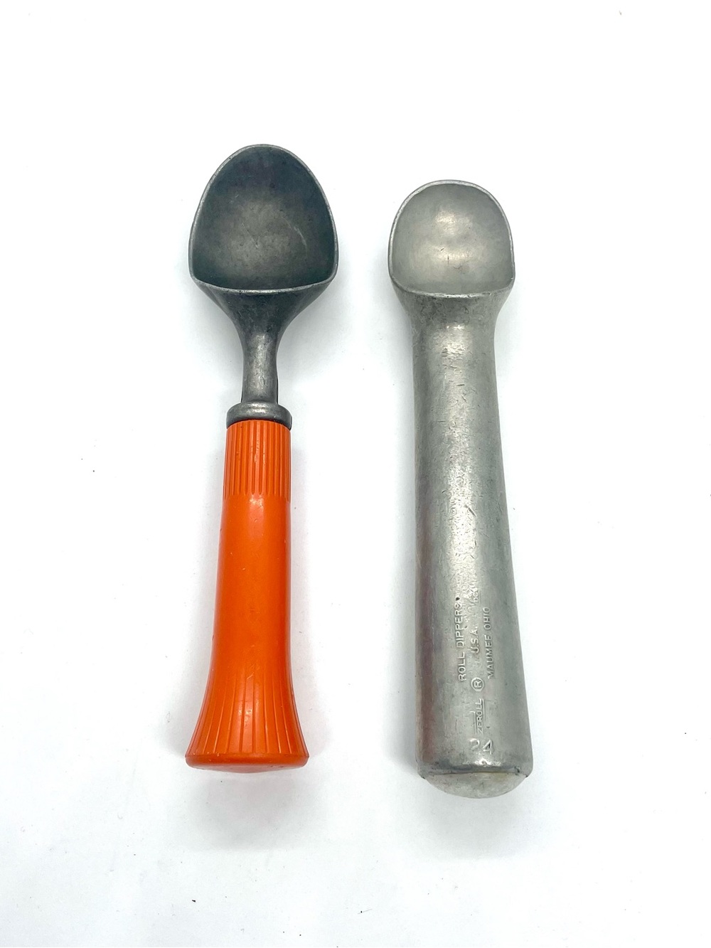 Vintage Ice Cream Scoop Lot Zeroll 24 Maumee Ohio & Bonny Prod Co Orange Handle